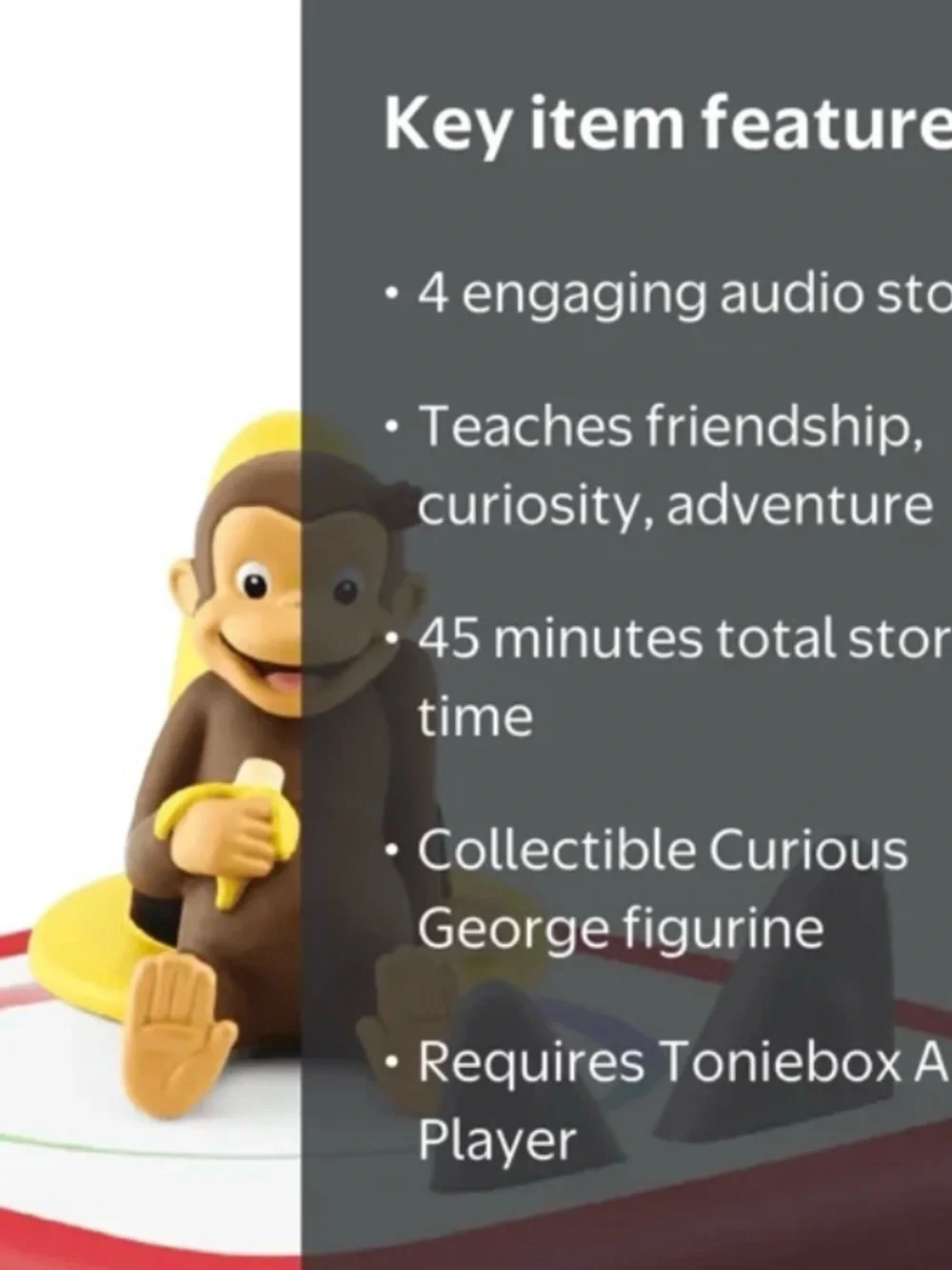 Tonies Curious George Figurine NWT New in Bag Unopened Kids Audio Story Toy